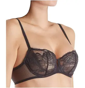 FREE SAMPLE Women's fully covered unlined bra lace cup support molded adjustable shoulder straps fit comfortably and tightly