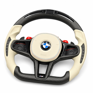 Volant de voiture en cuir perforé M Sport avec bande jaune pour BMW F10 E90 F15 F11 F21 F23 F45 F46 F87 F30 F31 F32 F36 F80 F82 - Product Image 2