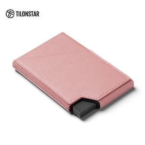 TILONSTAR TVC501, diseño de moda, tarjetero de cuero emergente Delgado, tarjetero de aluminio, Tarjetero con bloqueo RFID para regalos - Product Image 2