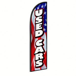 2.5*11.5 FT USED CARS USA High Quality Custom Feather <b>Flags</b> Beach <b>Flag</b> for Beach Party and Advertising Promotions - Product Image 1