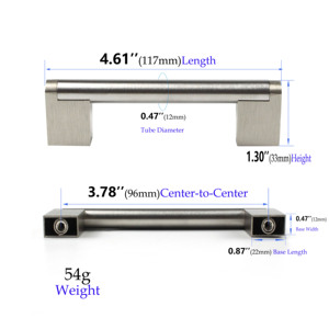 Customized Stainless Steel Cross Bar Pull Handles for Furniture Cabinets Drawers <strong>Doors</strong>-Modern Design for Kitchen <strong>Bedroom</strong> Hotel - Product Image 2