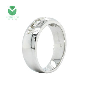 Anello con diamante sintetico CVD rotondo con pavé unico anello da uomo con diamante coltivato in laboratorio anello grande con diamante in oro bianco 18 carati per ragazzi - Product Image 5