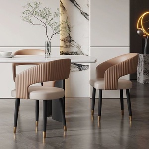 Sedia da Pranzo di Design Moderno Italiano Creativo in Metallo per Casa di Lusso Leggero e di Alto Valore per Trattative in Hotel e Soggiorni Minimalisti - Product Image 4