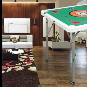 35-Inch Modern Portable Folding Mahjong Table with 4 Cup Holders Removable Non-Slip <b>Mat</b> HDPE Top <b>Gaming</b> Table - Product Image 2