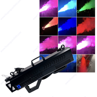 Pistolet à brouillard électrique DJ avec lumière LED RGB, canon à fumée 1500W en acier, machine à fumée portative, utilise du liquide pour brouillard, pistolet à fumée LED en acier portatif