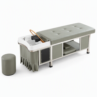 Table de massage électrique portable sur mesure avec réservoir d'eau chauffant, éponge haute densité, lit de spa japonais pour la tête, design inclinable, finition noire