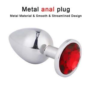 Erótico Anal de acero inoxidable tapón liso redondo corazón cristal Bdsm fetiche ano dilatador culo cola juegos para adultos juguetes sexuales para mujeres Gay - Product Image 5