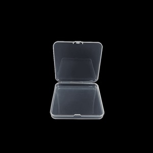 Transparent PP Plastic Storage <b>Box</b> 9x9x1.5cm Square <b>with</b> <b>Lid</b> for Jewelry Cases Displays and <b>Small</b> Parts Organizing - Product Image 1