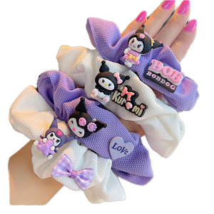 กิ๊บติดผมรูปกระต่ายสีม่วงสไตล์เกาหลี น่ารักแบบการ์ตูน ลายวาฟเฟิล สำหรับผู้หญิง ทำมือ ขอบกว้าง - Product Image 1