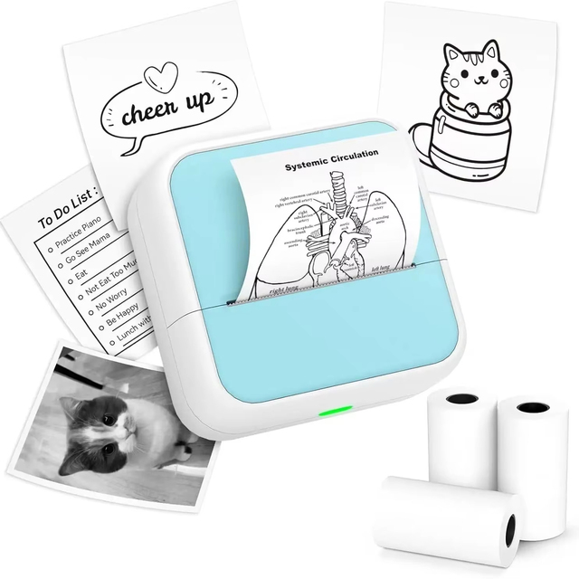 Jumon Portable Mini Thermal Mobile Printer Tik Tok 203dpi Dot Matrix Wireless Fast Printing with QR Code & Barcode Label