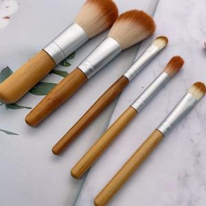 Ensemble de 9 pinceaux de maquillage à manche en bambou, faits à la main, poils synthétiques doux, pour sourcils et fards à paupières, logo personnalisé, kit d'outils de beauté - Product Image 6