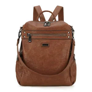 Angel kiss 2020 Washed Pu Backpack Solf Leather Bag New Women Leather Backpack
