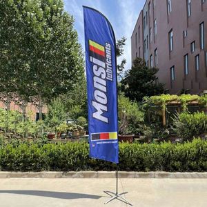 Tear Drop Feather Knife Beach Banner <b>Flag</b> with Stand Fiberglass Pole Polyester Material Custom Printed - Product Image 4