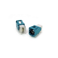Connecteur de fin de circuit Foxeco Custom Mini Fakra à un seul trou, 4 broches SMB RF 50 ohms, 12 V CC, double sexe, contacts en cuivre, boîtier PBT PA66