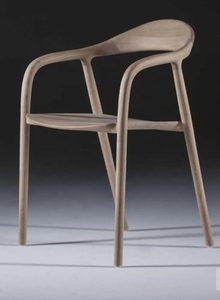 Chaise de salle à manger populaire en bois massif de frêne avec assise rembourrée en cuir ou en tissu, idéale pour l'hôtellerie, à prix abordable - Product Image 6