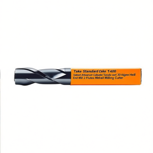 Fraise à queue en carbure monobloc Ttake Standard Ta1400, hélice de 30 degrés, 2 dents, pour usinage du métal - Product Image 2