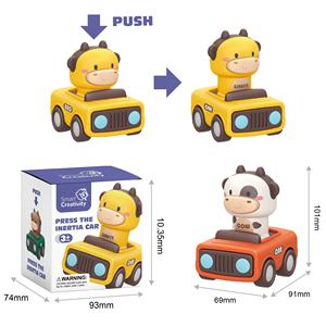 <span class=keywords><strong>Voiture</strong></span> animale de dessin animé à pousser, jouet à inertie sans batterie avec design arrondi sûr pour l'apprentissage précoce des tout-petits - Product Image 6
