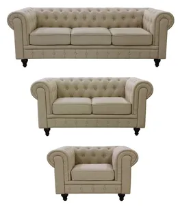 SANS Großhandel High End KD Chesterfield Sofa Set 1 2 3-Sitzer für Wohnzimmer