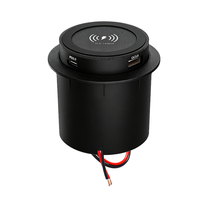 Cargador Inalámbrico Empotrado de 15W para Autocaravanas, Camiones y Autobuses, Entrada de Voltaje Amplio 12V 24V, Cargador Inalámbrico Integrado para Vehículos con USB-A y USB-C