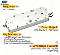 Módulo Amplificador de Potencia RF GAN de 50W, 5700-5900MHz, 471dB de Alta Ganancia, SMA-Hembra, -20~+65, Amplio Rango de Temperatura, Resistente al Agua, Anti-Drones