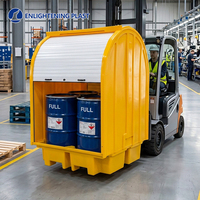 Palette anti-déversement IBC à toit rigide avec bac anti-fuite en PP/HDPE résistant à la corrosion et entrée 4 voies pour le stockage de conteneurs chimiques