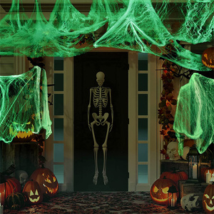 Ragnatela Luminosa Elastica Fluorescente con Set di Ragni per Decorazioni di Halloween, Casa e Feste - Product Image 3