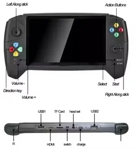 <span class=keywords><strong>Console</strong></span> de jeu vidéo portable classique XY-08, écran couleur 7 pouces, batterie rechargeable 3000 mAh, pour jouer à des jeux - Product Image 6