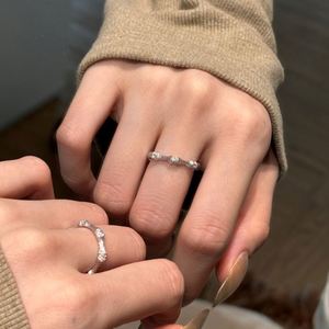 Dylam NEW DESIGN Jewelry Manufacturer S925 <b>Silver</b> Rhodium 22k Gold Plated 5A Zirconia Bamboo Joint <b>Eternity</b> Band Daily <b>Rings</b> - Product Image 2