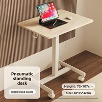 Bureau à hauteur réglable pneumatique, table mobile pour ordinateur portable, bureau debout, pupitre en plastique pour orateur