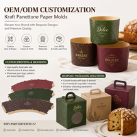 Moules en papier kraft épaissi de qualité alimentaire pour Panettone, outils de cuisson en gros pour boulangeries OEM, moules à gâteaux au levain, brioches, gâteaux de Noël, mochi