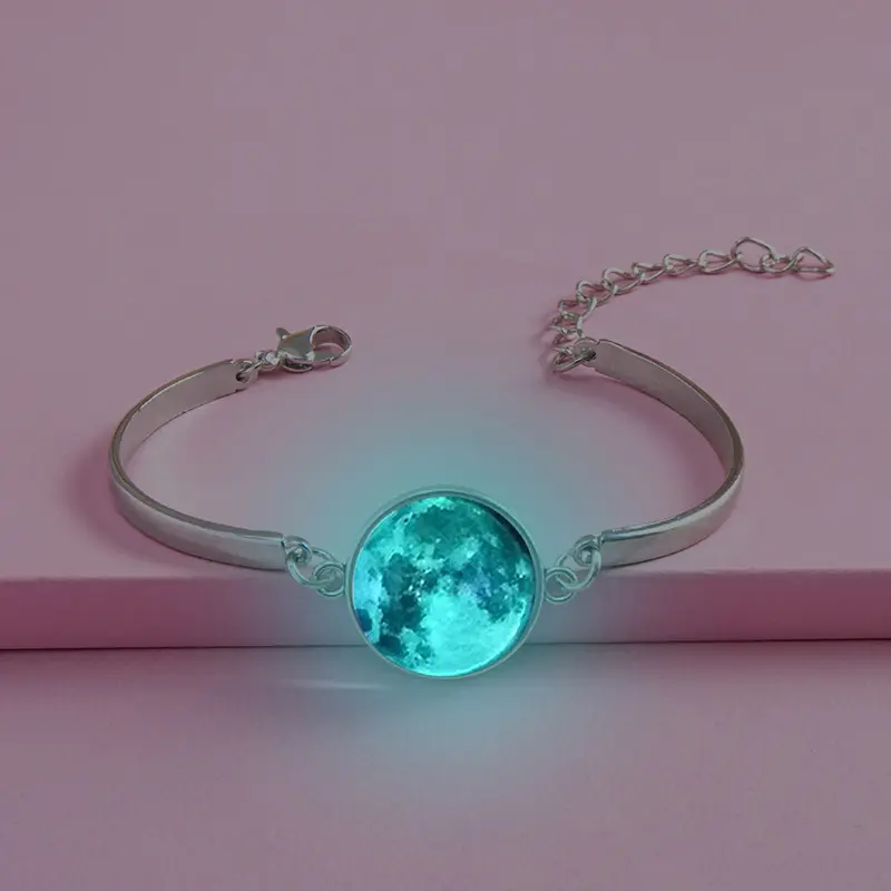 New design gem stone starry night light Bracelet glass DIY bangles Kids Luminous Bracelet