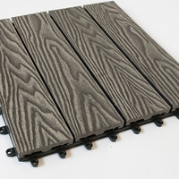 Balcon Terrasse DIY Carreaux de terrasse en wpc à emboîtement Gris 3d Gaufrage sol de jardin extérieur