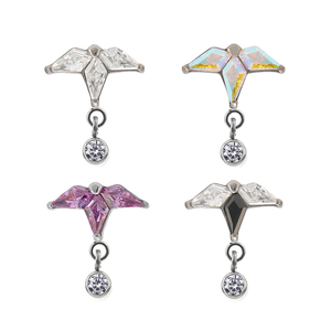 Calendo Fashion Wholesale Piercing Titanium Jewlery with High Quality ASTM F136 Titanium Threadless Kite CZ Cluster Tops - Product Image 1