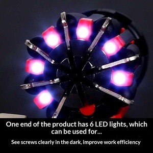 Juego de Destornilladores de Acero de 20-40 Piezas con Cabeza Cruzada, Acabado Cromado, Mango de Plástico, Punta Magnética, Luz LED - Herramientas de Reparación de Automóviles y Bricolaje - Product Image 6