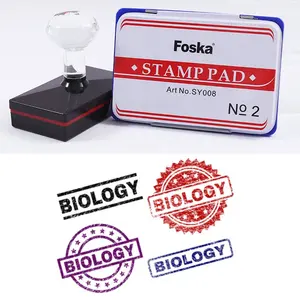 Foska Thumb Print Pad Promotion Non-Toxic and Safety Office Stamp Ink Pad with Red Black Purple Blue Ink