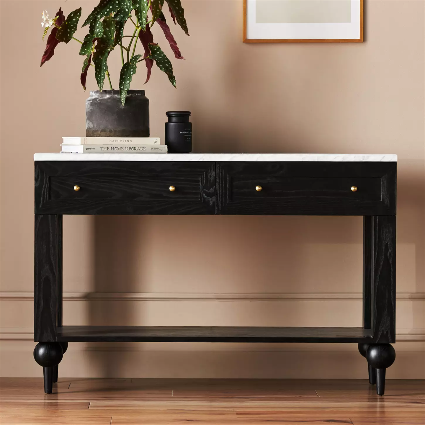 wooden console table entrance