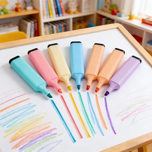 Ensemble de surligneurs <span class=keywords><strong>pastel</strong></span> |   6 couleurs macaron, pointe biseautée, encre à séchage rapide et sans bavure pour le journaling, la prise de notes et les fournitures scolaires - Product Image 5