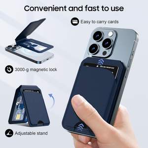 재고 있음 아이폰용 자석 지갑 스탠드 가죽 폰 지갑 카드 홀더 아이폰 17/16/15/14/13/12 및 MagSafe 케이스 호환 - Product Image 3