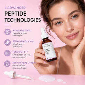 Sérum hydratant aux peptides de haute qualité ciblant les multiples signes de vieillissement, lisse les ridules, booste l'élasticité multi-peptides, éclaircit le teint - Product Image 2