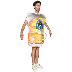 Costume de mascotte de fête d'Halloween pour hommes adultes, costume de bière glacée, tissu polyester - Product Image 2