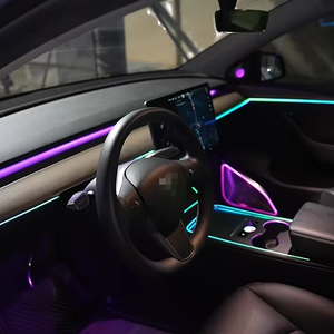 Iluminación Ambiental, Tiras de Luces LED de 24 Colores, 12V, 6-12W, con Control Táctil/Aplicación, Mejora Interior para Tesla Model Y 2014-2017 - Product Image 1