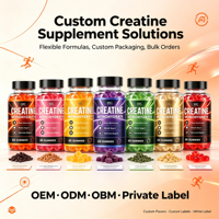 SYC BIO Créatine Monohydrate Gummies Complément Quotidien pour le Bien-être Musculaire 60 Comprimés Fraise 1250mg OEM Marque Privée ODM