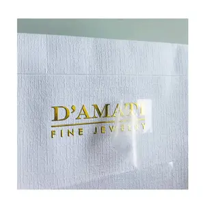 Label tempel DTF UV mewah tahan air kustom 3D stiker Label Transfer Logo Foil emas perak logam untuk kemasan