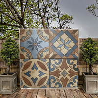 Carreaux de céramique à motif nordique moderne 200x200mm, finition mate émaillée, antidérapants, résistants à l'usure, motif floral, pour murs et sols intérieurs
