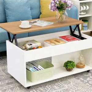 B08-2 <span class=keywords><strong>Meuble</strong></span> de salon moderne Table basse en métal robuste réglable Mécanisme de levage pratique Conception pliable durable - Product Image 4