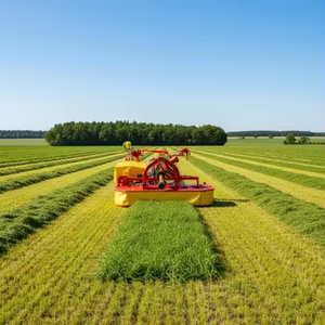 Machine agricole : Tondeuse rotative à disques entraînée par prise de force (PTO) <span class=keywords><strong>pour</strong></span> tracteur, avec <span class=keywords><strong>rouleau</strong></span> broyeur d'herbe - Product Image 2