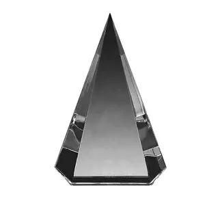 Yeni tasarım kişiselleştirin düzensiz plak piramit kristal cam boş üçgen buz tepe kristal hatıra ödülü