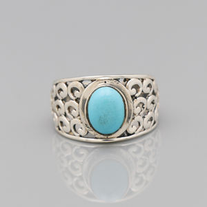 ขายดีที่สุดที่น่าทึ่ง 925 เงินสเตอร์ลิงเทอร์ควอยซ์แหวนประดับเครื่องประดับที่กําหนดเอง - Product Image 2