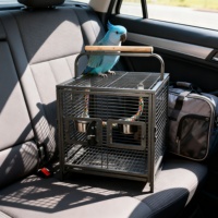 Cage de transport portable pour oiseaux, en fer, légère, facile à assembler, structure simple et moderne pour perroquets, calopsittes et petits oiseaux